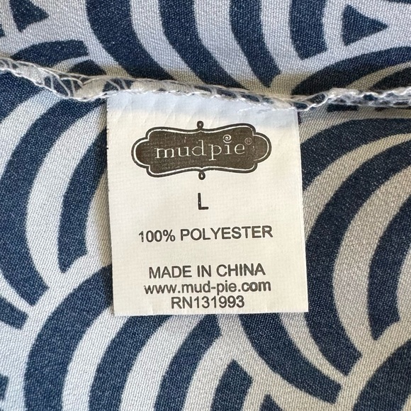 Mud Pie Halter Top Backless Orange and Dark Blue Wave Pattern Swim Coverup - Picture 11 of 12